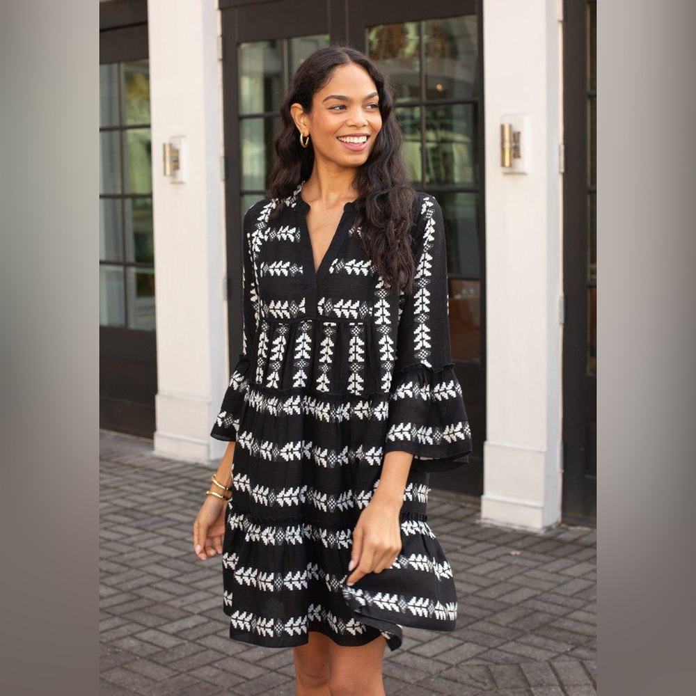 Elan Embroidered Dress - Hand In Pocket